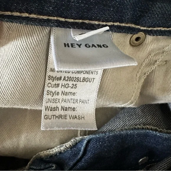 Hello Gang Unisex Painter Pant Carpenter‎ Blue Denim Jeans size 33